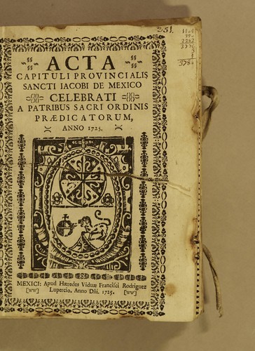 Acta capituli provincialis Sancti Iacobi de Mexico