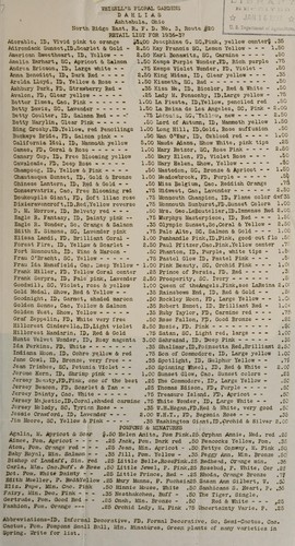 Dahlias retail list for 1936-37