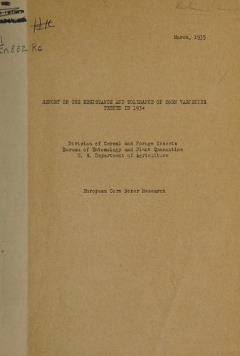 Report on the resistance and tolerance of corn varieties tested in 1934