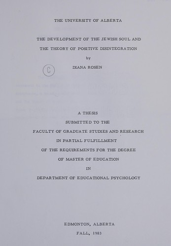 The development of the Jewish soul and the theory of positive disintegration