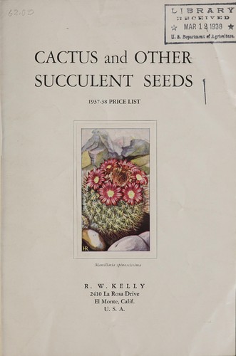 Cactus and other succulent seeds