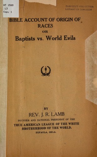 Bible account of origin of races