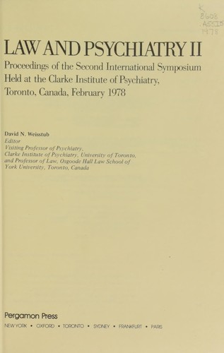 Law and psychiatry II