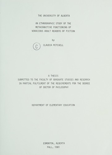 An ethnographic study of the metacognitive functioning of voracious adult readers of fiction
