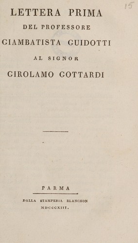 Lettera prima