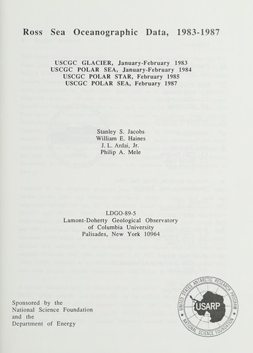 Ross Sea oceanographic data, 1983-1987