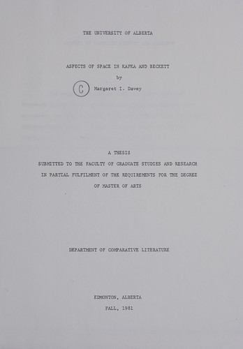 Aspects of space in Kafka and Beckett