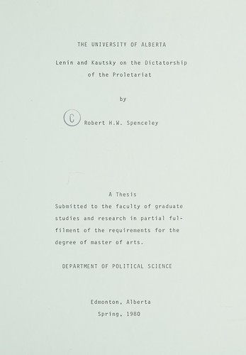 Lenin and Kautsky on the dictatorship of the proletariat