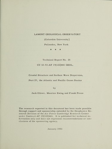 Crustal structure and surface wave dispersion