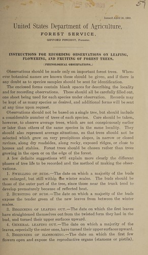 Instructions for recording observations on leafing, flowering, and fruiting of forest trees
