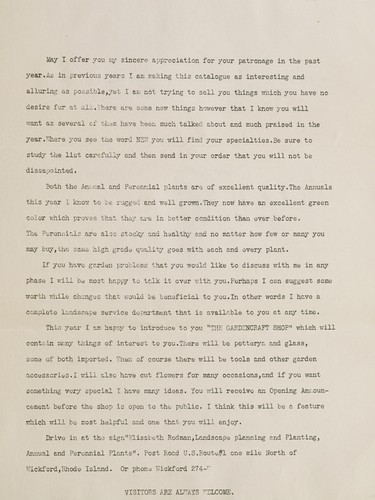 1937 list of annuals and perennials