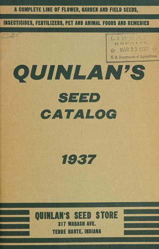 Quinlan's seed catalog, 1937