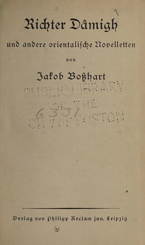 Richter Damigh und andere orientalische Novelletten