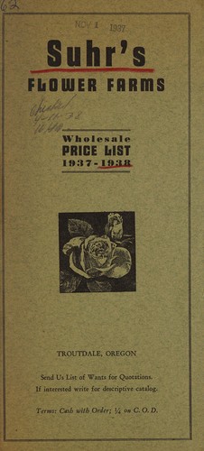 Wholesale price list, 1937-1938