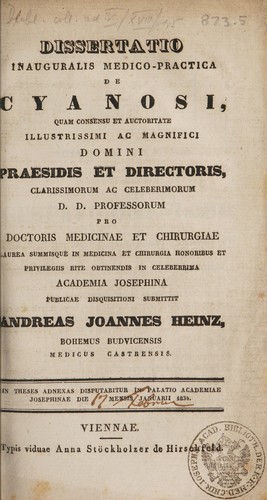 Dissertatio inauguralis medico-practica de cyanosi