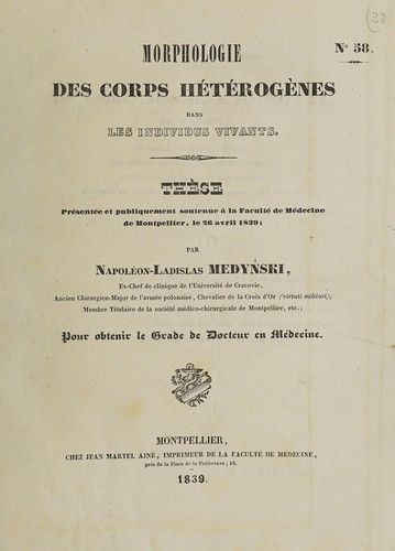 Morphologie des corps hétérogènes dans les individus vivants. Thèse