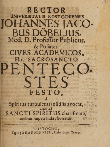 Cives academicos hoc sacrosancto Pentecostes festo, a spiritus turbulenti insidiis avocat