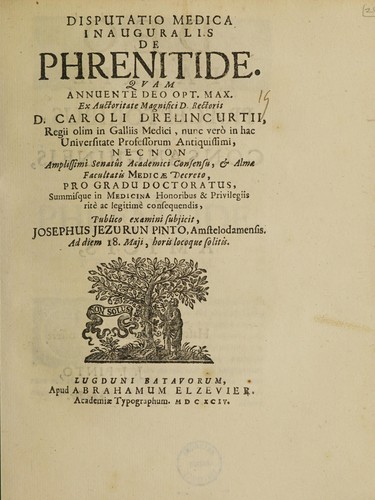Dissertatio medica inauguralis de phrenitide