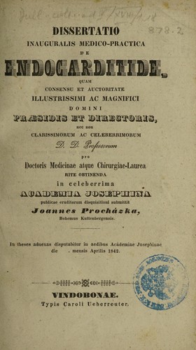Dissertatio inauguralis medico-practica de endorcarditide