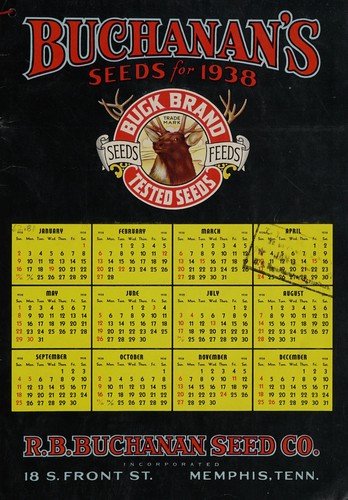 Buchanan's seeds for 1938