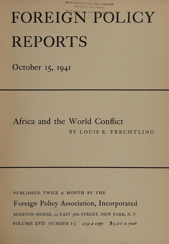 Africa and the world conflict