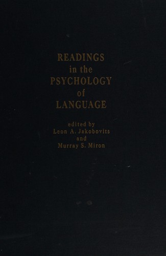 Readings in the psychology of language
