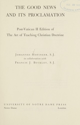 The good news and its proclamation
