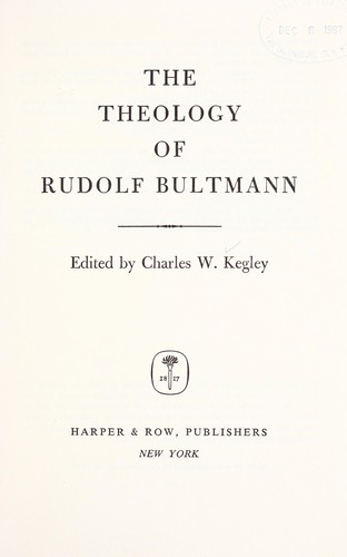 The theology of Rudolf Bultmann