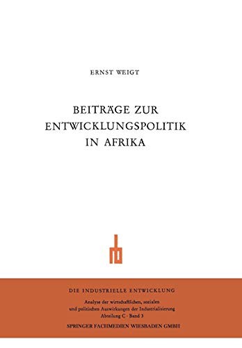 Beiträge zur Entwicklungspolitik in Afrika