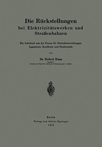 Die Rückstellungen bei Elektrizitätswerken und Straßenbahnen
