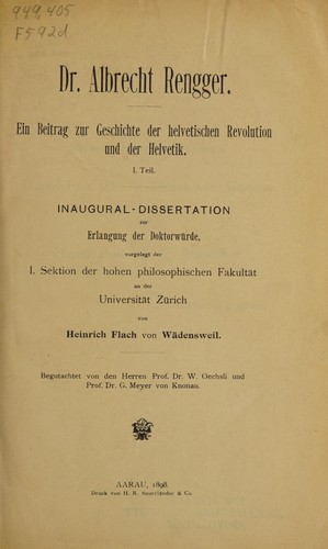 Dr. Albrecht Rengger