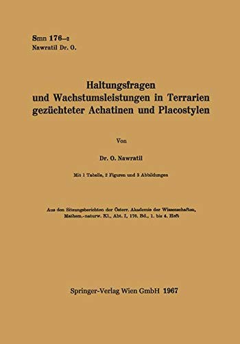 Haltungsfragen und Wachstumsleistungen in Terrarien gezüchteter Achatinen und Placostylen