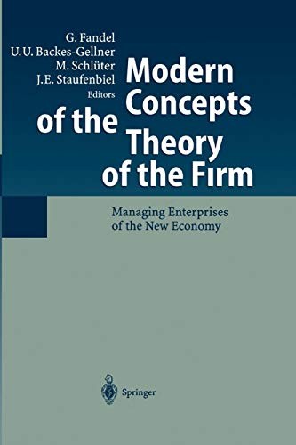 Modern Concepts of the Theory of the Firm