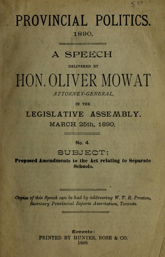 Provincial politics.  1890