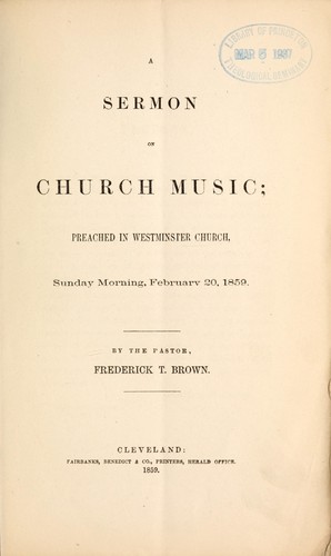 Sermon on Church music
