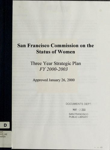 Three year strategic plan, FY 2000-2003
