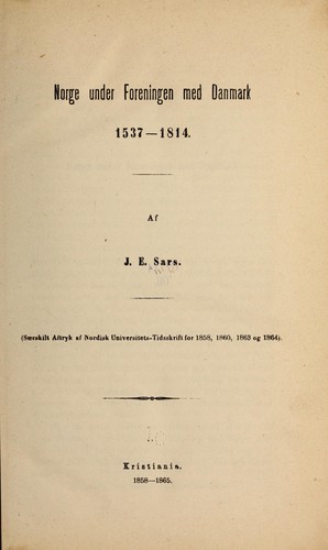 Norge under foreningen med Danmark 1537-1814