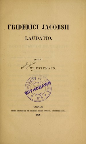 Friderici Jacobsii laudatio