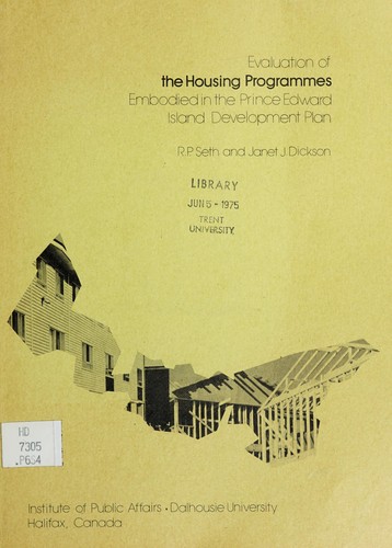 Evaluation of the housing programmes embodied in the Prince Edward Island Development Plan