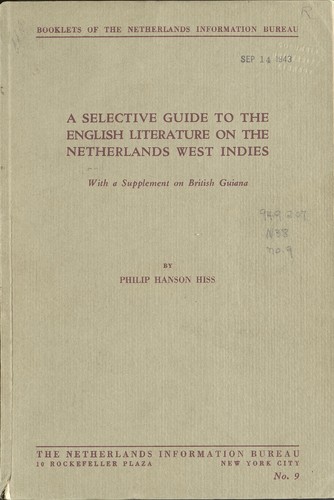 A selective guide to the English literature on the Netherlands West Indies