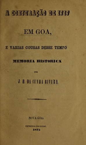 A conjuração de 1787 em Goa, e varias cousas desse tempo