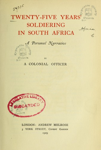 Twenty-five years soldiering in South Africa