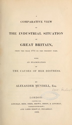 A comparative view of the industrial situation of Great Britain
