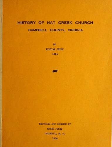 History of Hat Creek church