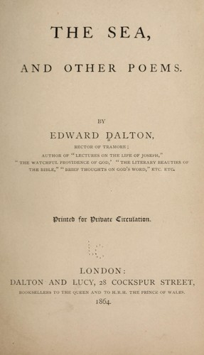 The sea, and other poems