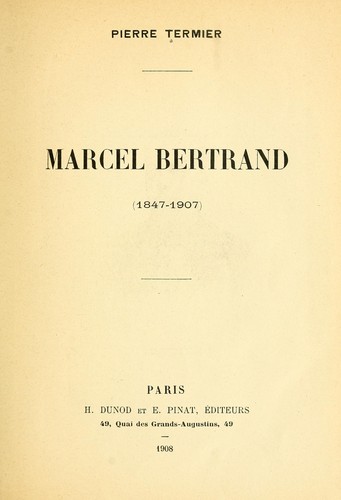 Marcel Bertrand (1847-1907)