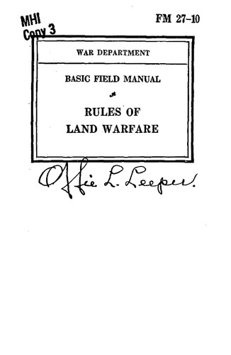 Rules of land warfare