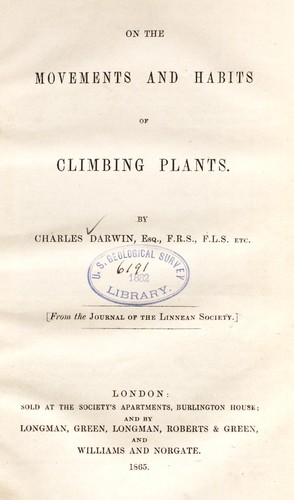 On the movements and habits of climbing plants