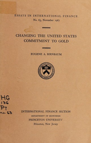 Changing the United States commitment to gold