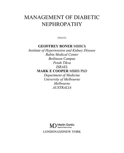 Management of diabetic nephropathy